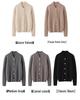 Women's Plus Size Cashmere Stand Collar Thick Knit Cardigan Sweater, Long Sleeve Loose Fit.