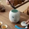 Creative Lotus Ceramic Tea Caddy Sealed Multifunctional Food Container Moisture-proof Candy Nuts Coffee Bean Powder Storage Jar
