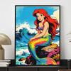 Disney Diamond Painting Kit Ariel Mermaid 5D DIY Diamond Art Home Bedroom Wall Decor