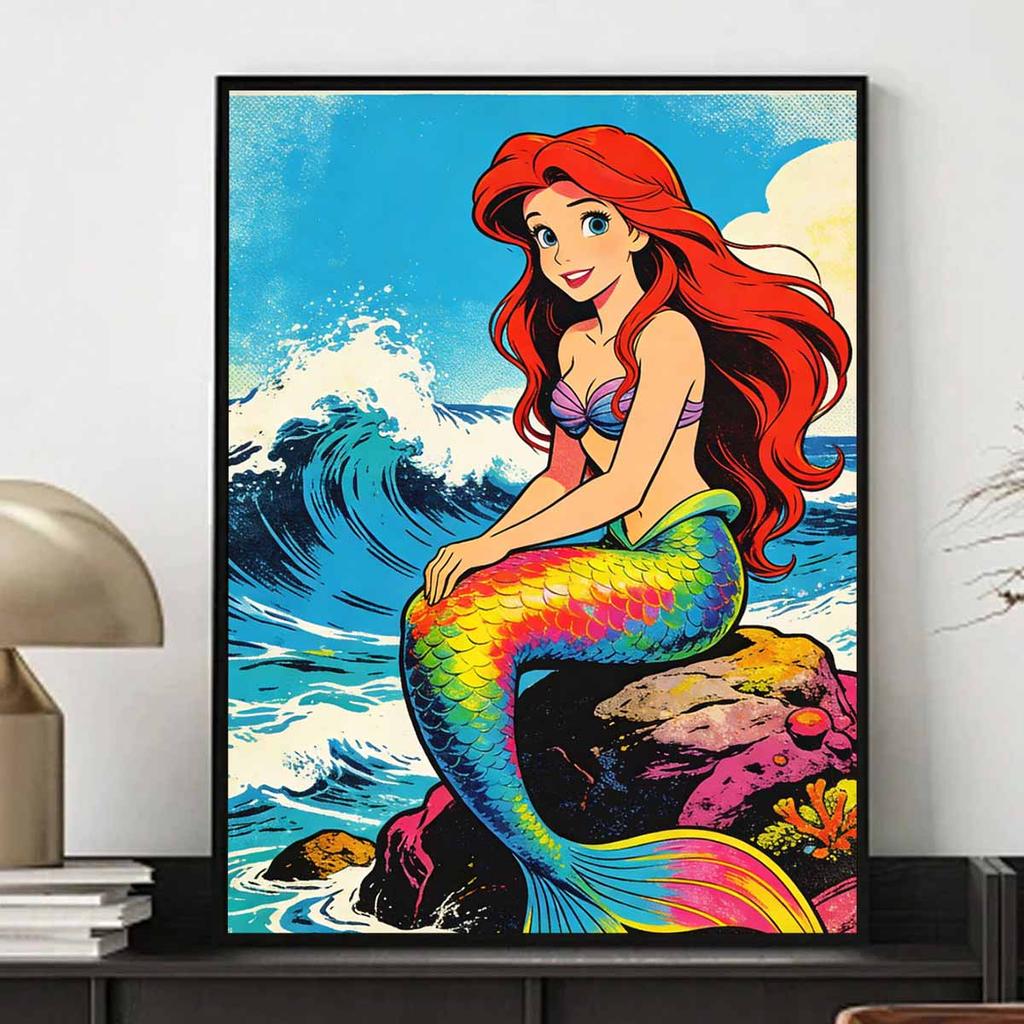 Disney Diamond Painting Kit Ariel Mermaid 5D DIY Diamond Art Home Bedroom Wall Decor