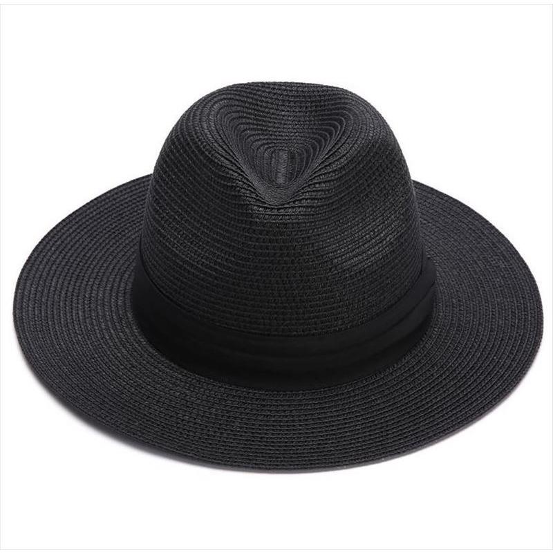 Chapeau de paille Panama à grande circonférence chapeau de protection solaire d'été pour le voyage chapeau de soleil pour la plage en bord de mer chapeau de soleil pour homme tendance