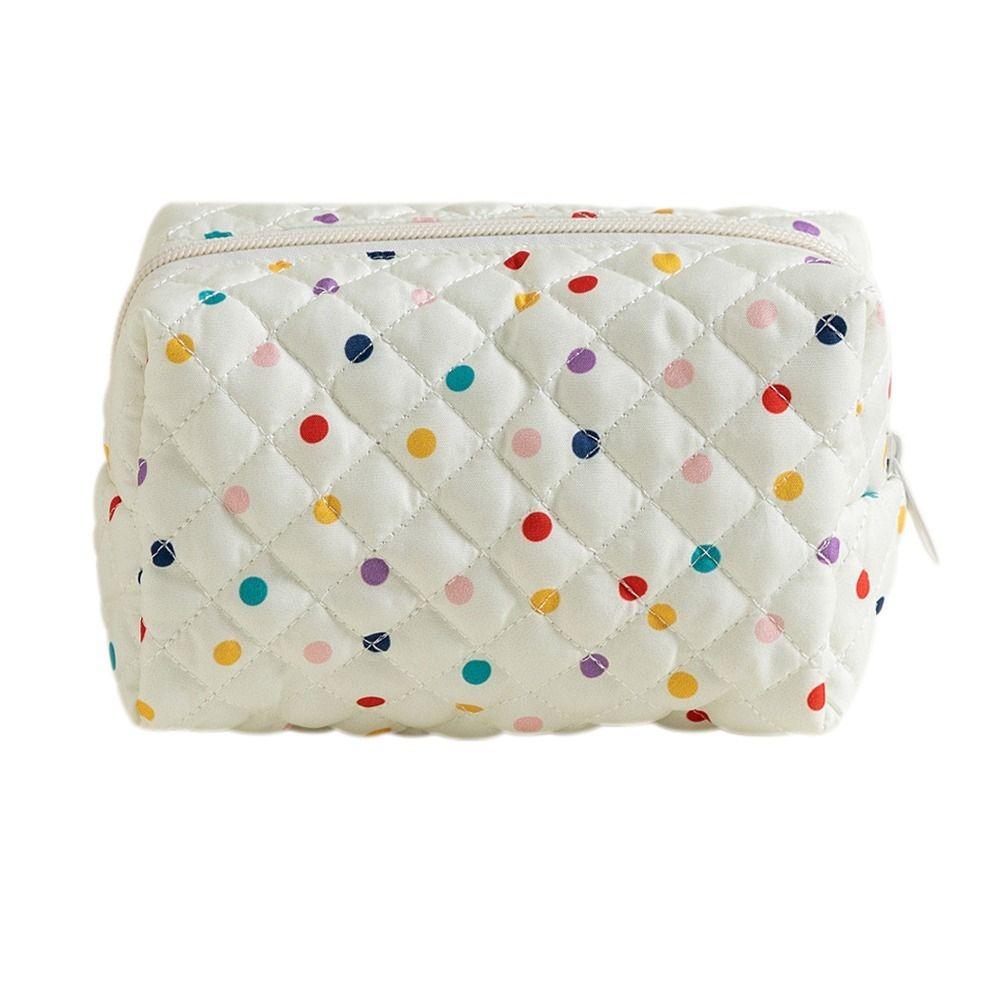 Portable Flower Printed Cosmetic Bag Large Capacity Travel Organizer Makeup Bag Storage Bag