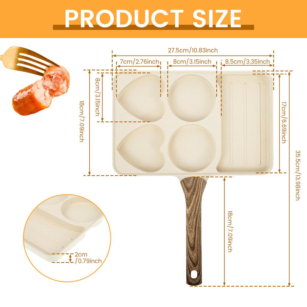 Egg Frying Pan Nonstick Pancake Pans Breakfast Skillet Cookware Pancake Pan Egg Pan Suitable for Eggs, Pancakes, Plett, Crepes