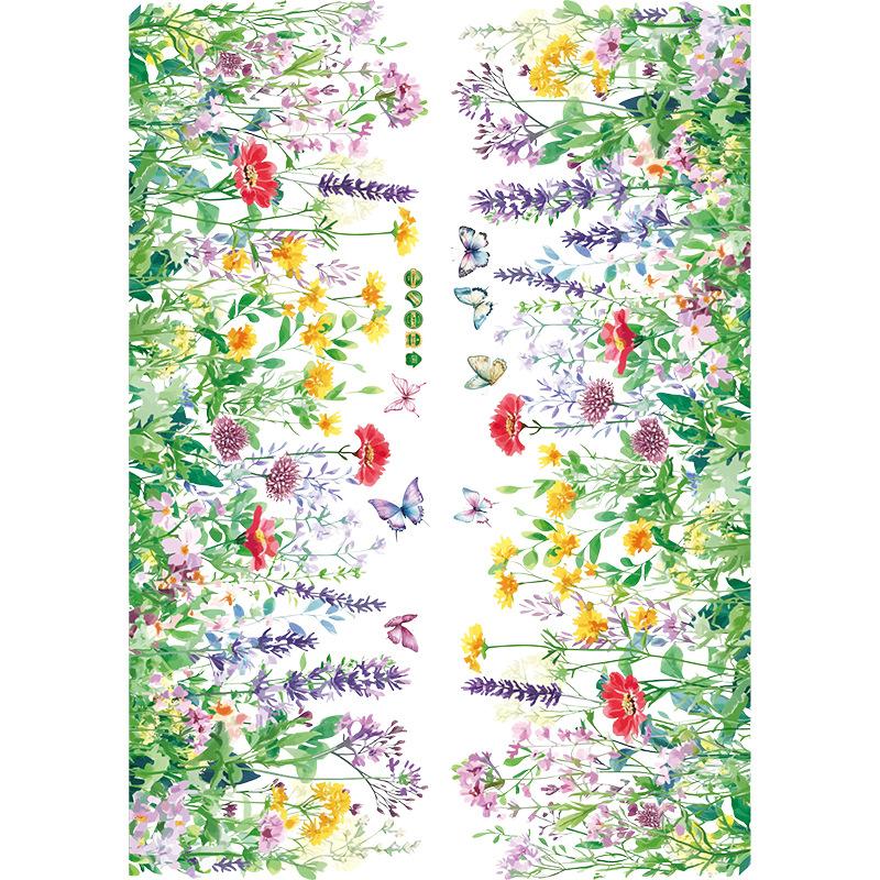 

SK7229ds Красочный цветок стрекоза бабочка наклейка на талию гостиная спальня фоновая стена украшение дома самоклеящаяся наклейка на стену 50*70