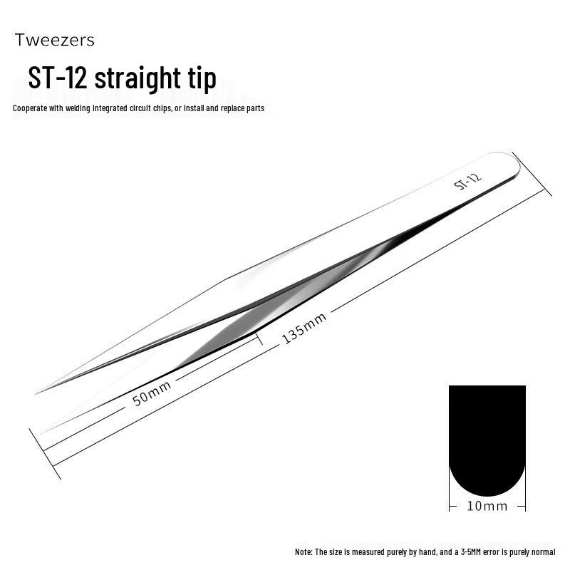 Extra Long 304 Stainless Steel Bent Tip Tweezers - Anti-Static Gardening & Planting Tool