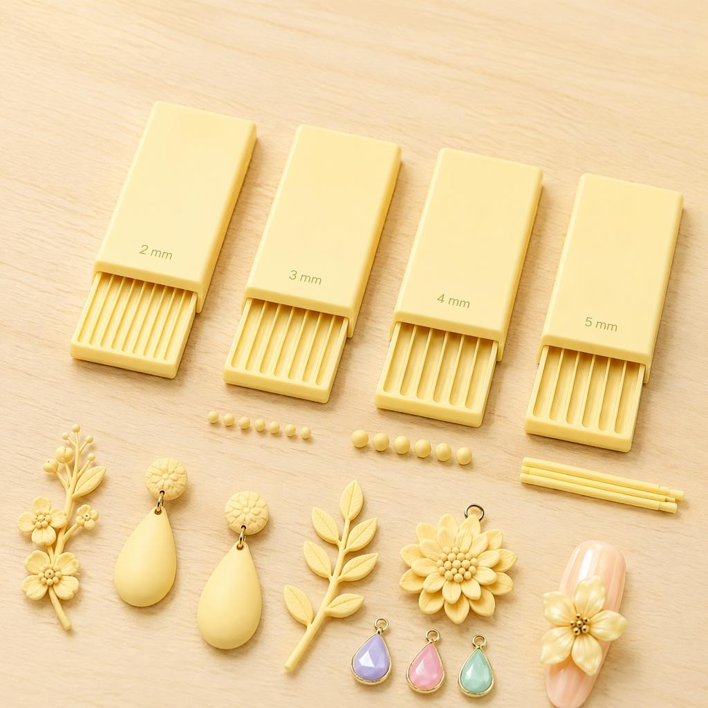 Mini Clay Mold 4Pcs/Set Gel Ball Makers, Polymer Rollers, 2mm 3mm 4mm 5mm Earring Making Kit Sphere Shaper Nail Art Bead Rollers for 3D Flowers,