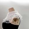 Lace Floral Pattern False Collar Elegant Woman Dress Shirt Decorative Collar
