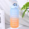 2000ml Frosted Gradient Sports Water Bottle with Handle & Straw, Large Capacity Plastic Cup