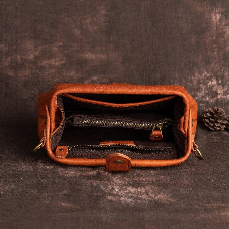 Johnature Ekte skinn Enkel Kvinner Liten Veske Fritid Naturlig mykt kuskinn Ensfarget Allsidige skulder- og kryssvesker