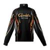 Gamakatsu 2WAY Printed Zip Shirt Long Sleeve Black L Size GM3814 - High Performance Fishing Wear, Quick Dry & UV Protection