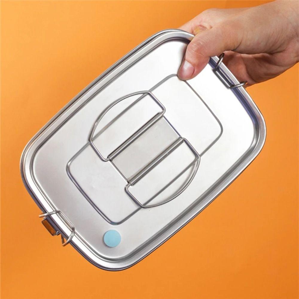 Split Grid Food Container 304 Stainless Steel Portable Food Container  Office Worker