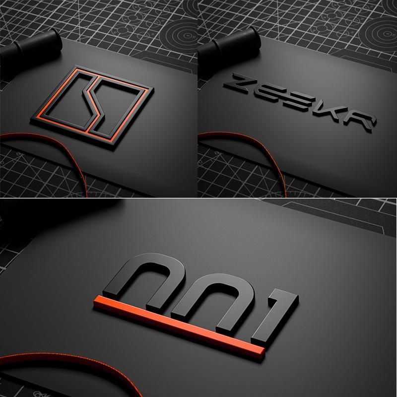For ZEEKR 001/X/007/7X Zeekr001 Car Badge Modification Blackened Tail Logo Sporty Modified Letters