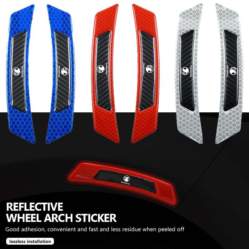 Wheel Eyebrow Car Reflective Stickers Carbon Fiber Protection For Vauxhall Corsa VXR Crossland Combo Life Astra Mokka Grandland
