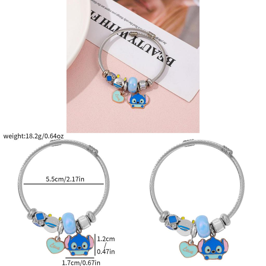 Stitch Cartoon Anhänger Perlenarmband Mit Zinklegierung Charme Zum Verschenken