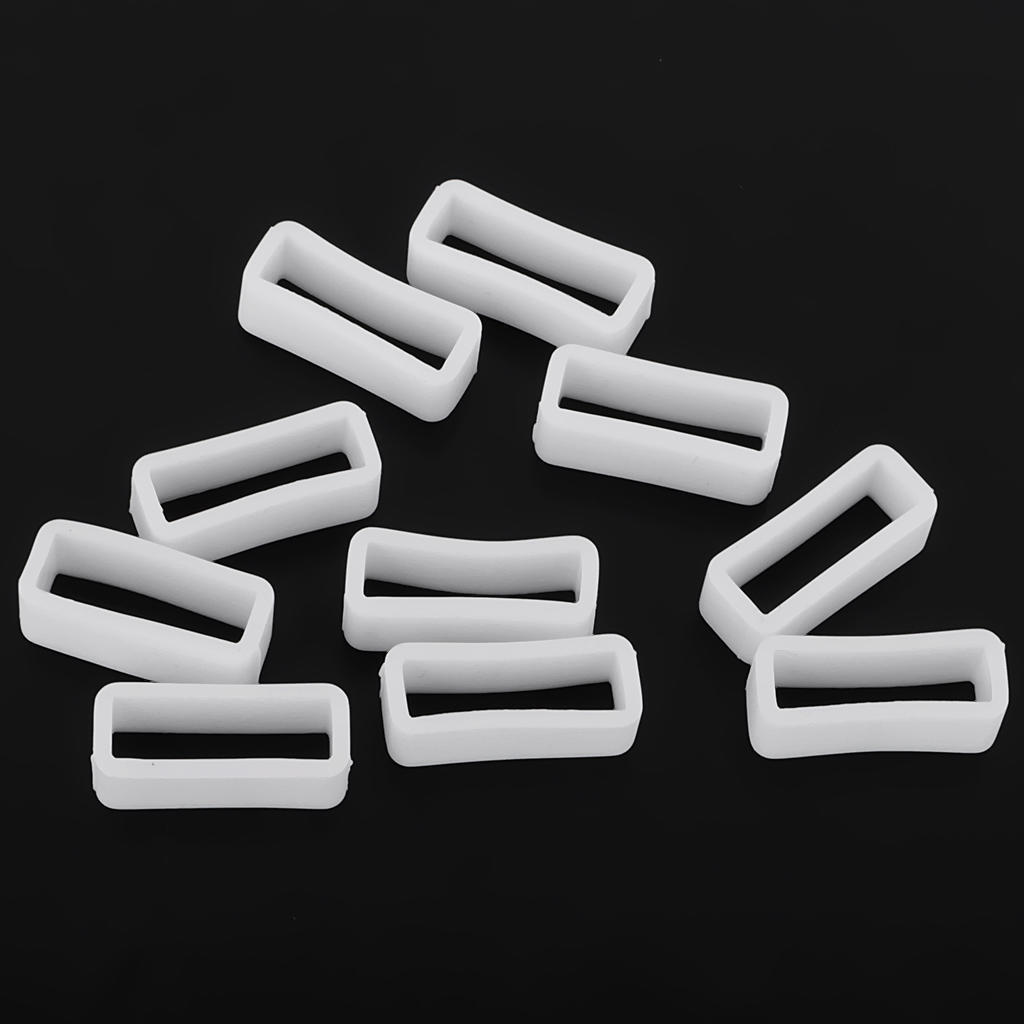 Buy 8mm Width White Silicone Watch Strap Band Keeper Holder Retainer