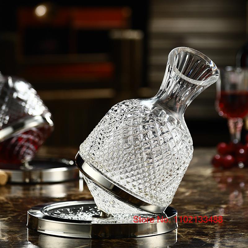 Decanter rotante in cristallo, bicchiere superiore creativo, distributore di vino rosso di alta qualità, brocca, barattolo, regalo, bar, festa, arredamento per la casa, vetreria artistica