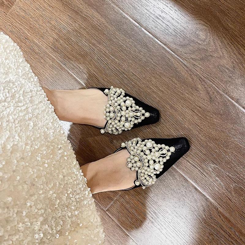 Fashion Comemore Shoes Women's Flat Bottom Slippers Designer Sandals Women Summer 2025 Ethnic Style Block Heels Mules Slides Flip Flops