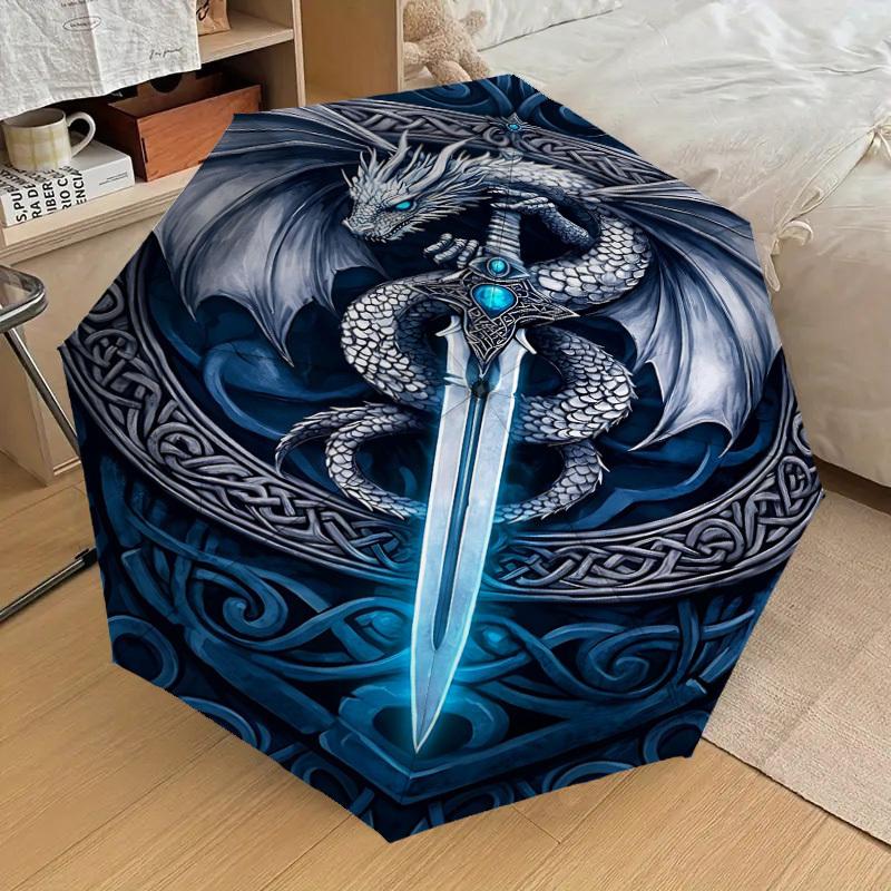 1PC Dragon Sword Umbrella-8-Rib Reinforced, Automatic Open, Lightweight & Durable, Fashion Accessory for Outdoor, H0374