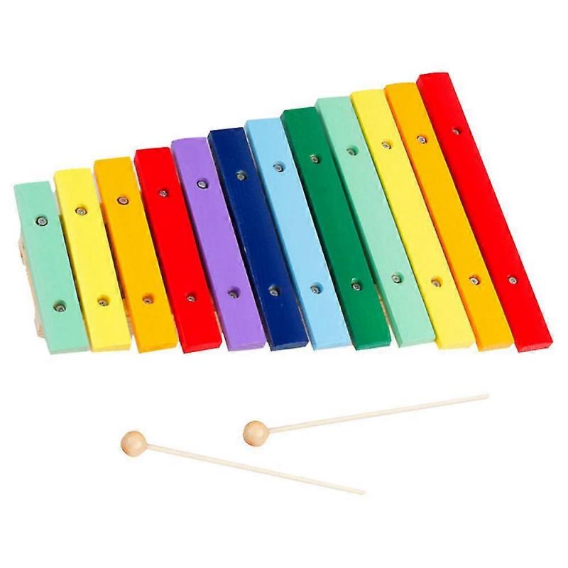Toy Xylophone For Children With 12 Tones Beautiful Carillon Early Childhood Education Puzzle Music Hand Knock On Piano Toy