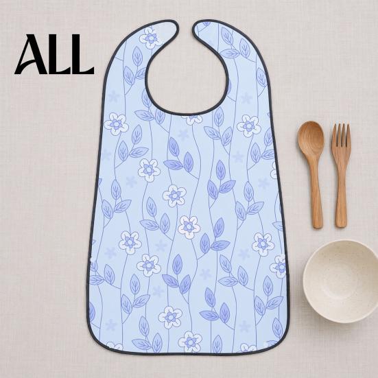 Durable Floral Bib Adult Bib, Waterproof Easy Clean Feeding with Oil-proof Printed, Elderly Clothing Protector, for Seniors Dining Aid Stylish Senior