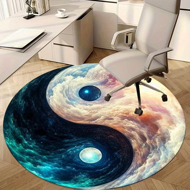 1pc Yin Yang Clouds Circular Rug - Home Decor, Office Round Mat, Outdoor Gift CarpetRA1505