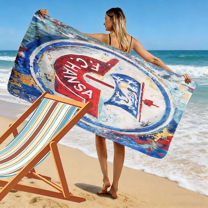 Hansa Soul Print Strandtuch, Großes Weiches Schnelltrocknendes Handtuch für Strand Camping Schwimmen