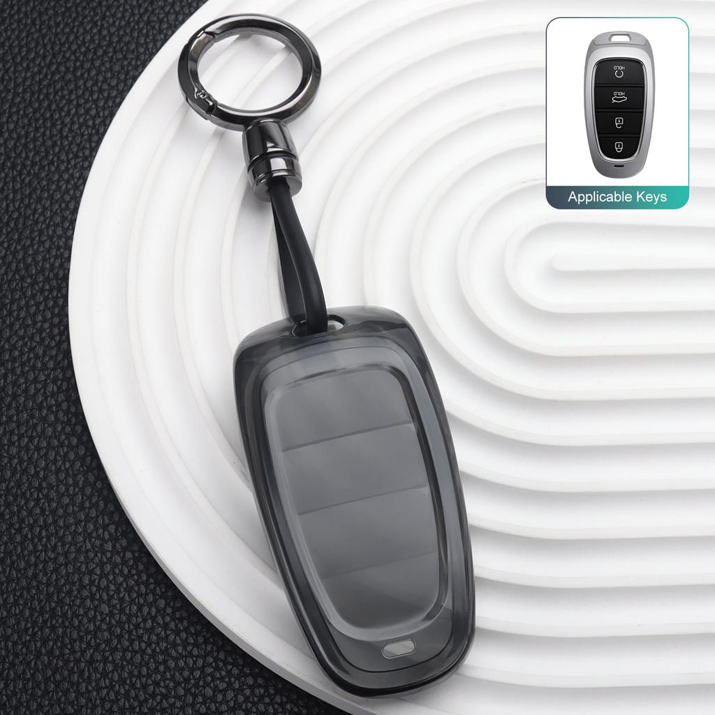 Transparent Tpu Car Key Case Cover For Hyundai Tucson L Santa Fe Nexo Nx4 Ioniq 5 Atos Prime Solaris Accessories