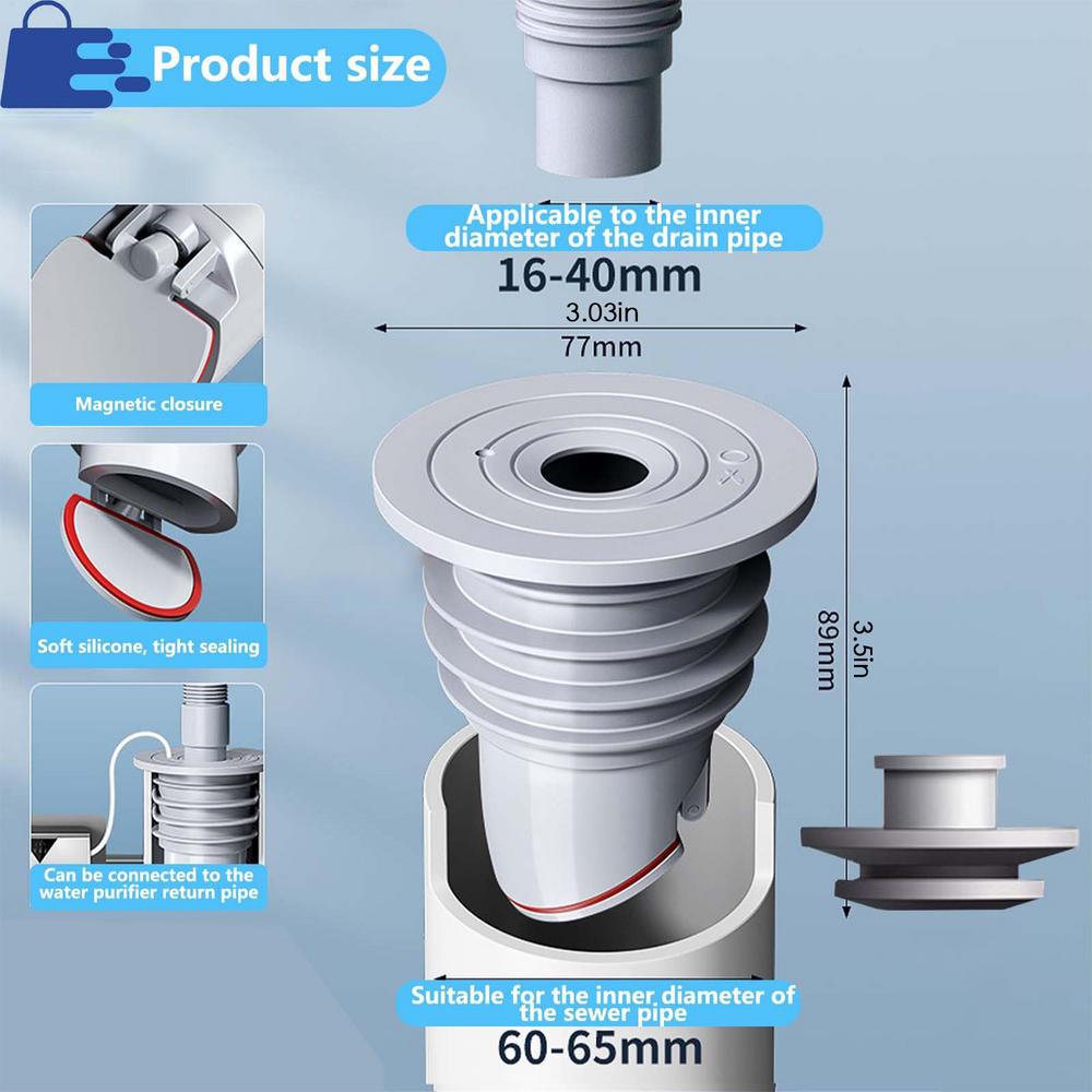 Silicone Bathroom Sewer Seal Ring Kitchen Sink Sewer Pipe Plug Washing Machine Anti-odor Leakage Floor Drain Seal Connector Plug