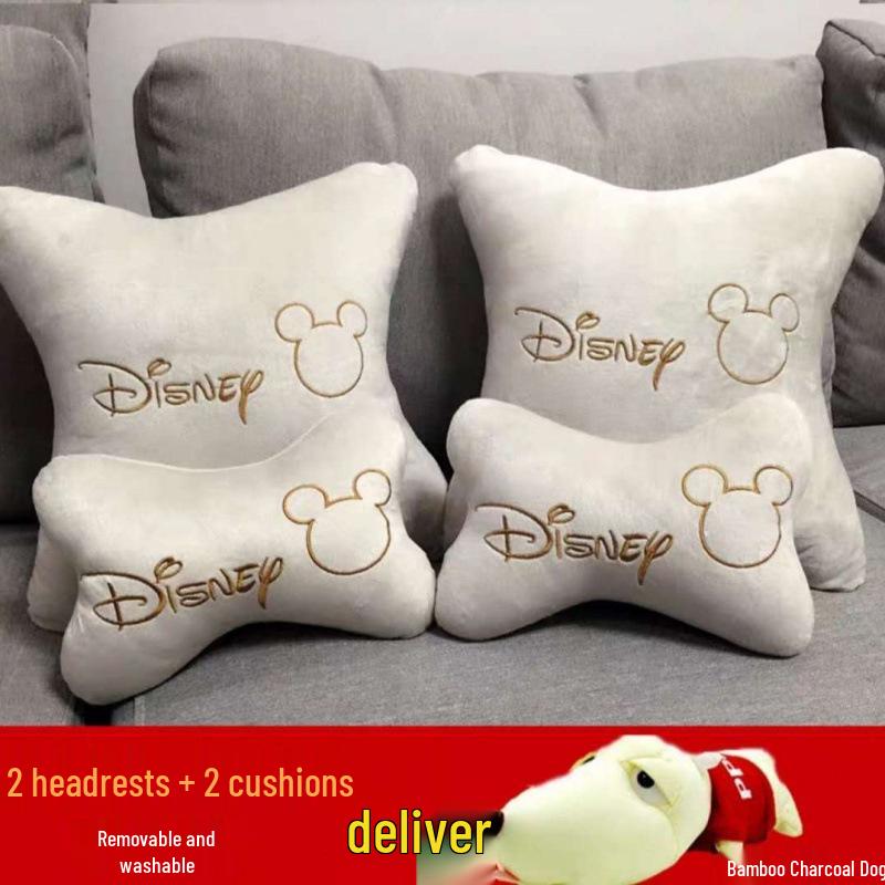Car Neck and Lumbar Support Pillow Set – Cute Cartoon Design