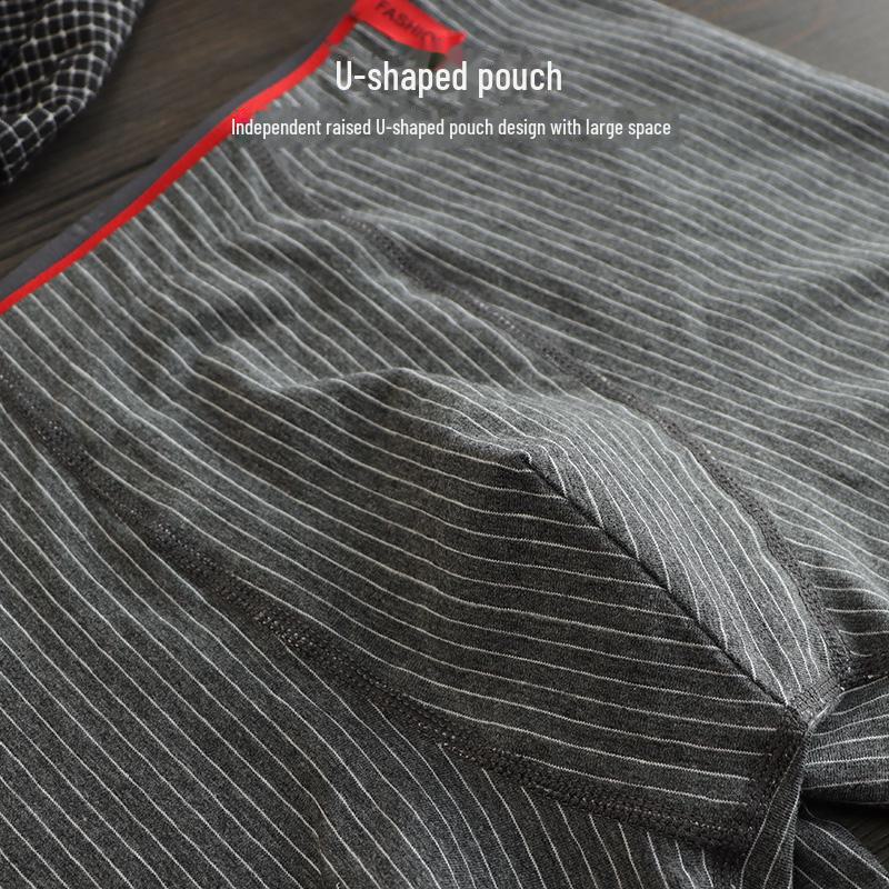 Men's Large Cotton Mid-Waist Breathable Boxer Briefs