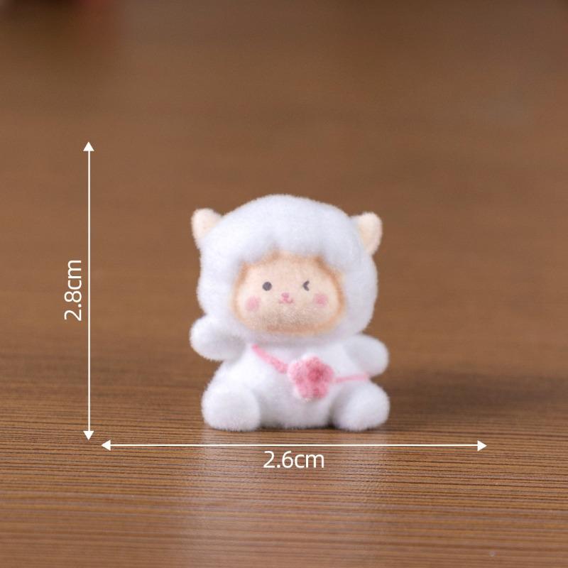 Plush Figurines Cute Little Sheep Figurines Adorable Decorative Items KeychainsBags Hanging Accessoriesand Small Ornaments