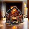 New Nativity Jesus Birth Scene Xmas Table Centerpiece Accessory 2D Flat Acrylic for Home Office Decoration Party Ornament