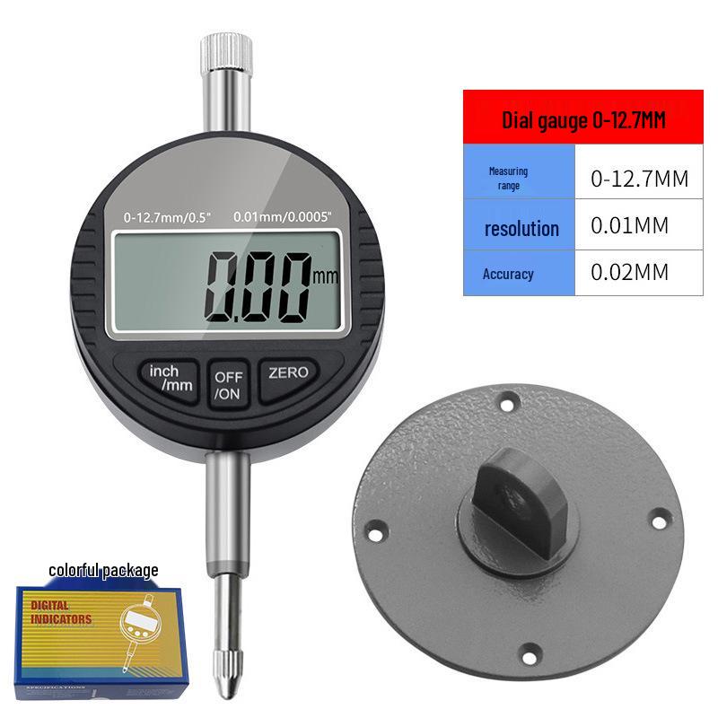 12.7mm Digital Display Dial Indicator - 0.01mm Micrometer Depth Gauge Accurate to 0.001mm