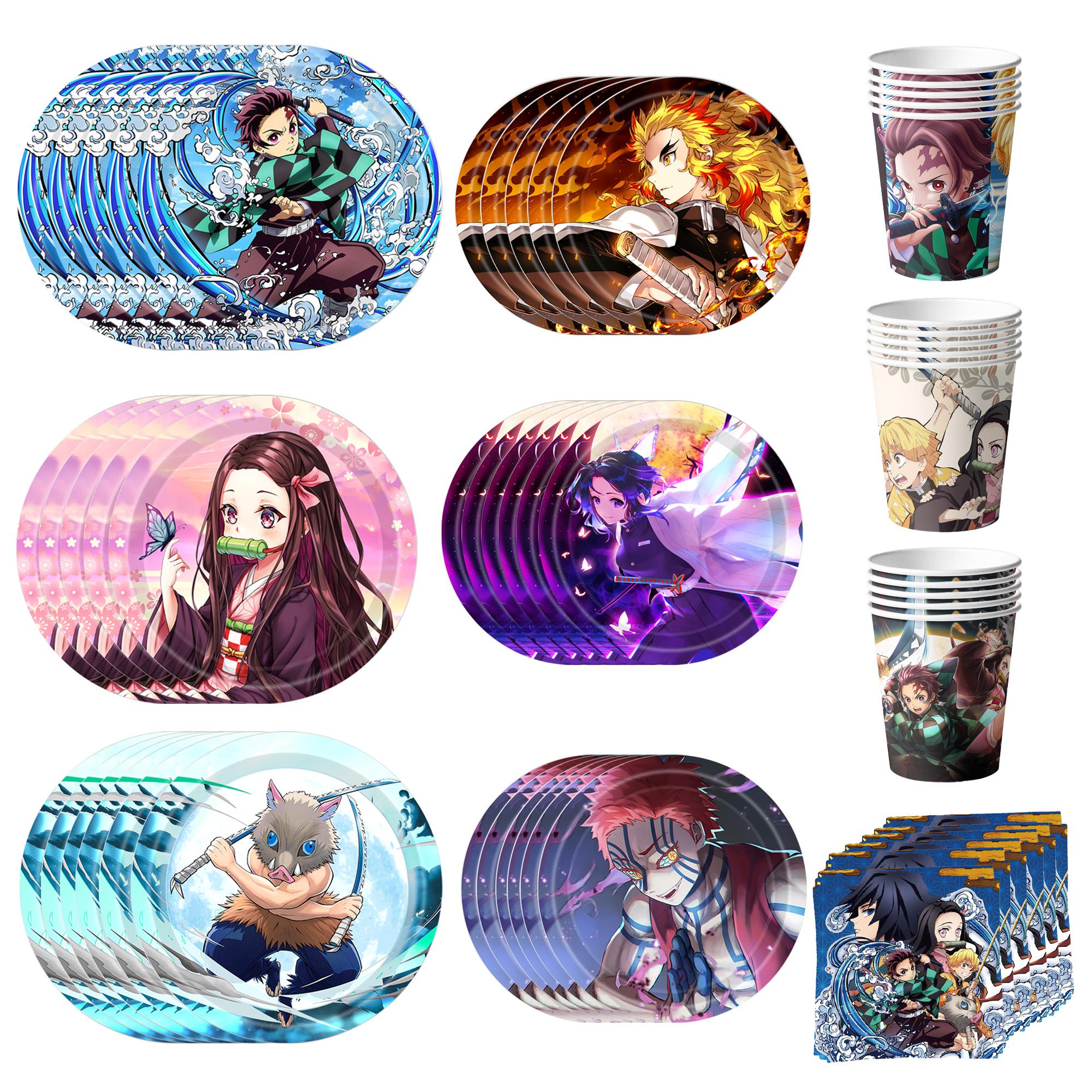 120pcs Cartoon Party Supplies, Party Tableware Set - Birthday Party Plates Napkins Cups