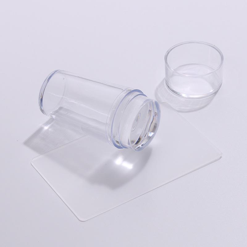 

Nail Art Silicone Stamp & Scraper Set with Large Transparent Head – 2-Piece