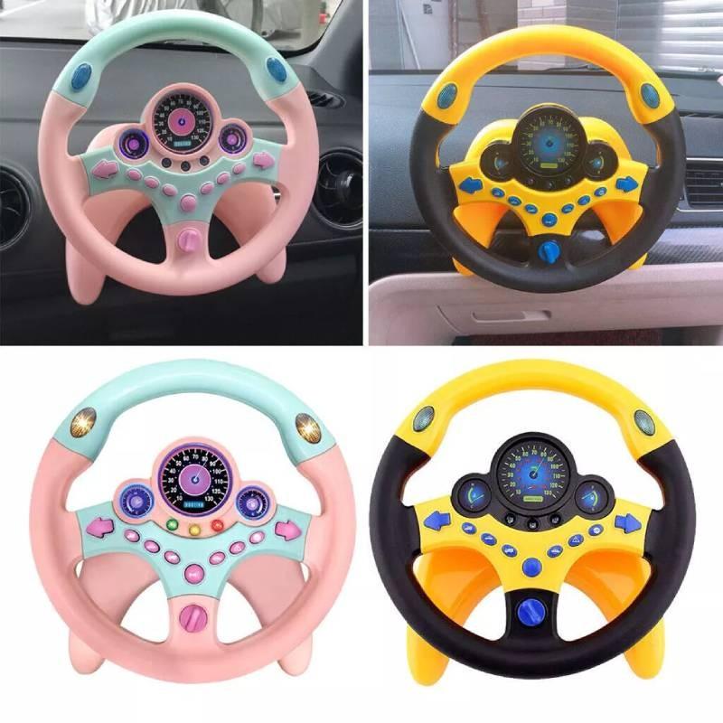 Multifunktionales Fahrsimulator-Lenkrad für Kinder mit interaktiven Funktionen und hellen Lichtern