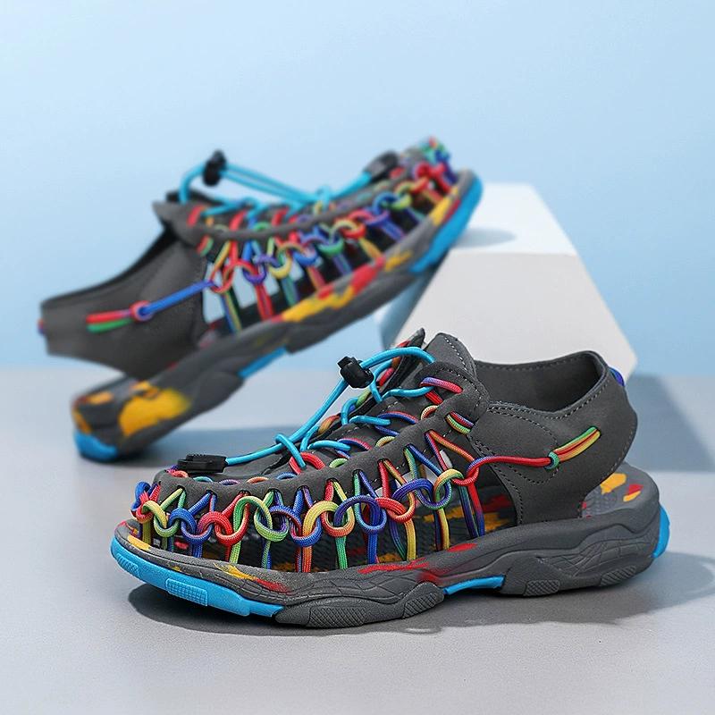 Summer Girls' Braid Baotou Children's Shoes Children's Beach Shoes Small and Medium-sized Children's Non-slip Children's Shoes Boys' Sandals