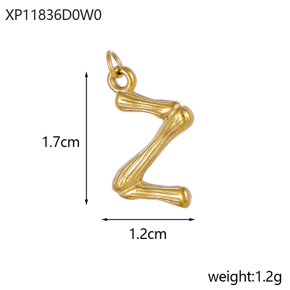CARLIDANA Letter Charm Waterproof Stainless Steel Accessories DIY Jewelry Bamboo Knot Necklace Bracelet Alphabet Pendant