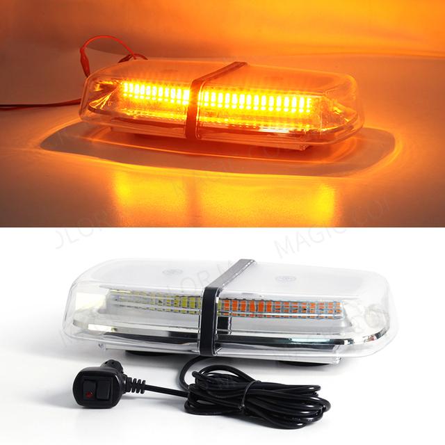 12V 24V Amber Yellow Truck Car Led Strobe Roof Lights Becaon Police Emergency Rescue Magnetic Vehicle Ambulance 72SMD