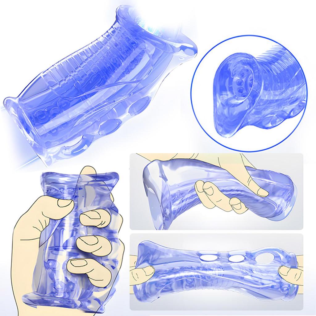 Orirya Masturbator Repeatable Washable Masturbator Penetrating Sex Toy Adult Goods for Men Made of Soft TPE Masturbator Onahole with 3 Finger Holes