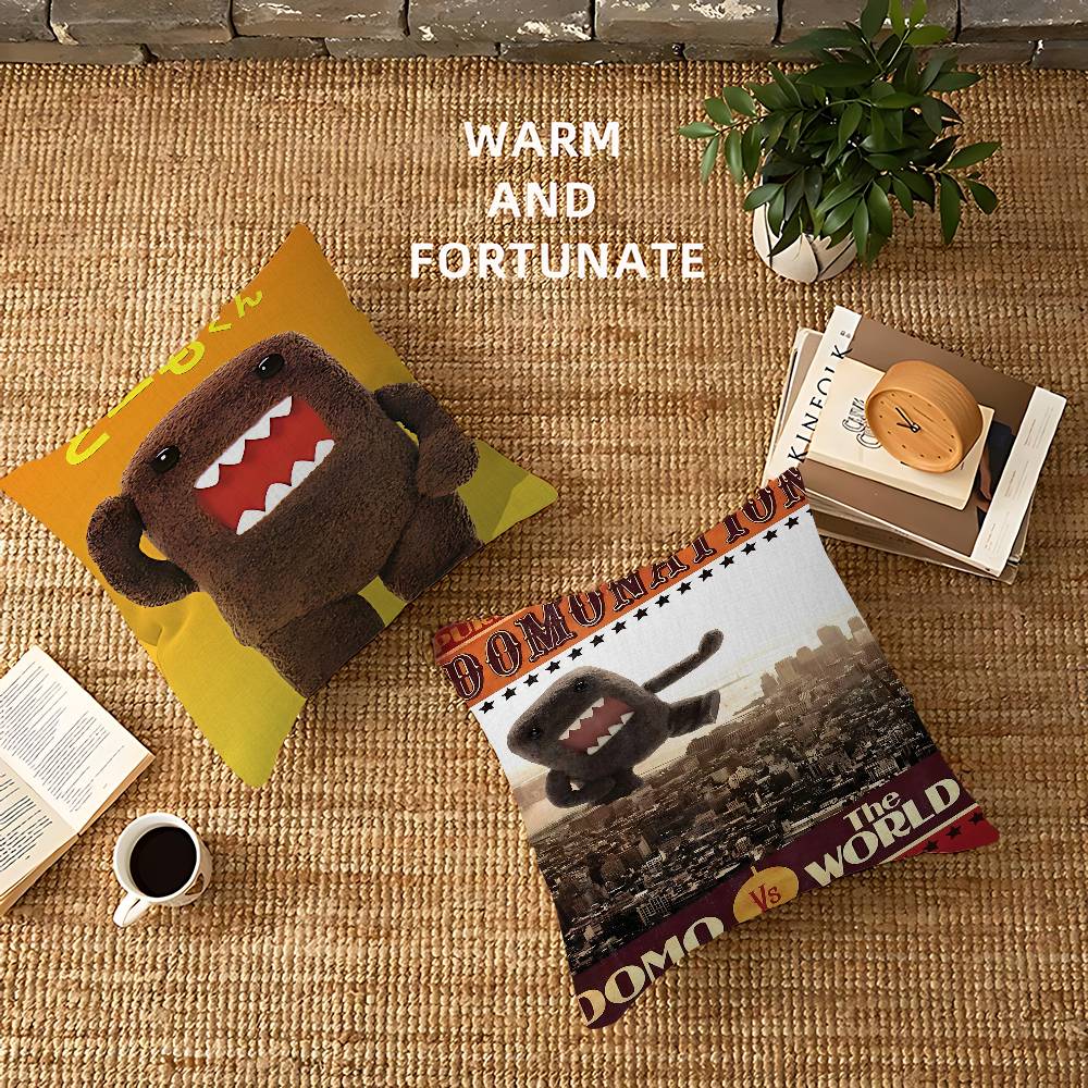 Cute Domo-Kun Pillow Cover Sofa Cushion Cover Home Room Decoration Children Gift
