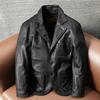 Italian Genuine Sheepskin Leather Jacket for Men Wrinkle Business Casual Coat Autumn Winter Fashion Outerwear