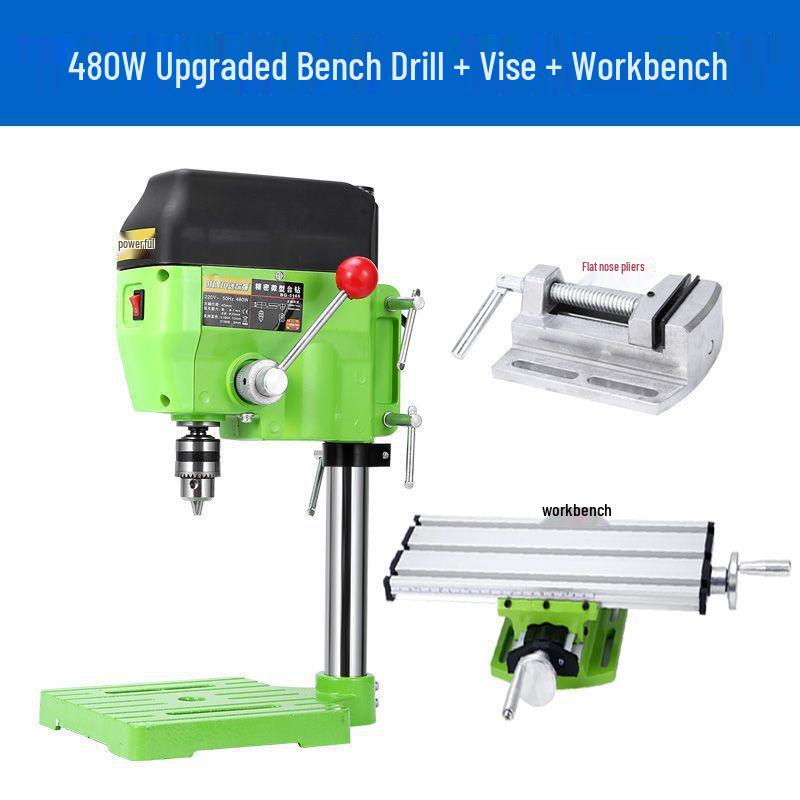 High-Precision Miniature Bench Drill: Industrial-Grade Small Drill Press for Woodworking and Household Use