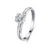 S925 Sterling Silver Women's Ring - White Gold Electroplated, Classic Rose Design, Light Luxury Finger Jewelry