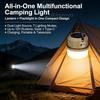 Multifunctional Camping Light, Retractable Camping Light, Portable Ultralight Rechargeable Ambient Pendant Light, Solar Powered.
