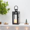 Black Metal Candle Holder Lanterns Decorative Hanging with Tempered Glass for Indoor Outdoor Weddings Party Garden Home Decor