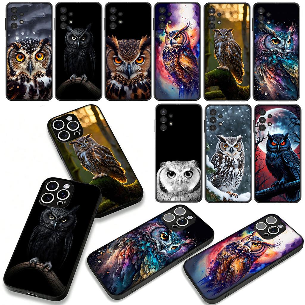 Owl Cartoon Phone Cover Case for Apple iPhone 16 15 14 Plus 13 12 Mini 17 Pro Max + 16E Air 16+ ProMax Casing