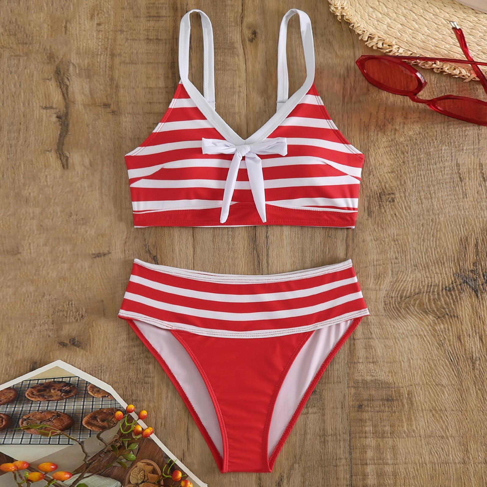 

Женский раздельный модный сексуальный купальник-бикини с принтом и подкладкой для груди без стальных скобок XXL красный