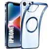 Case for iPhone 14 with Magnetic Circle for Wireless Charging Shockproof Protection Blue