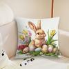 Funny Easter Flower Cushion Cover Plush Fabric Soft Double Sided Print Sofa Cushion Cover Throw Pillow Covers